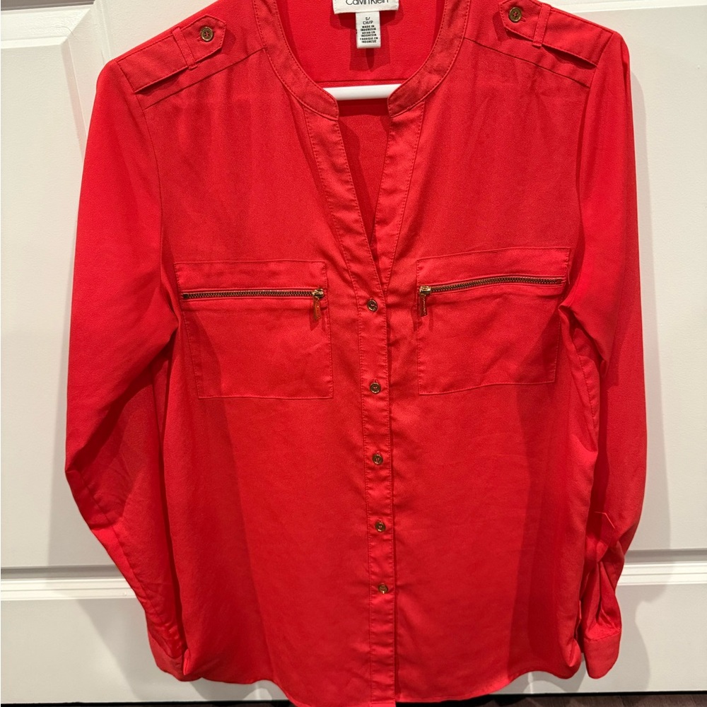 Calvin Klein Vibrant Red Blouse